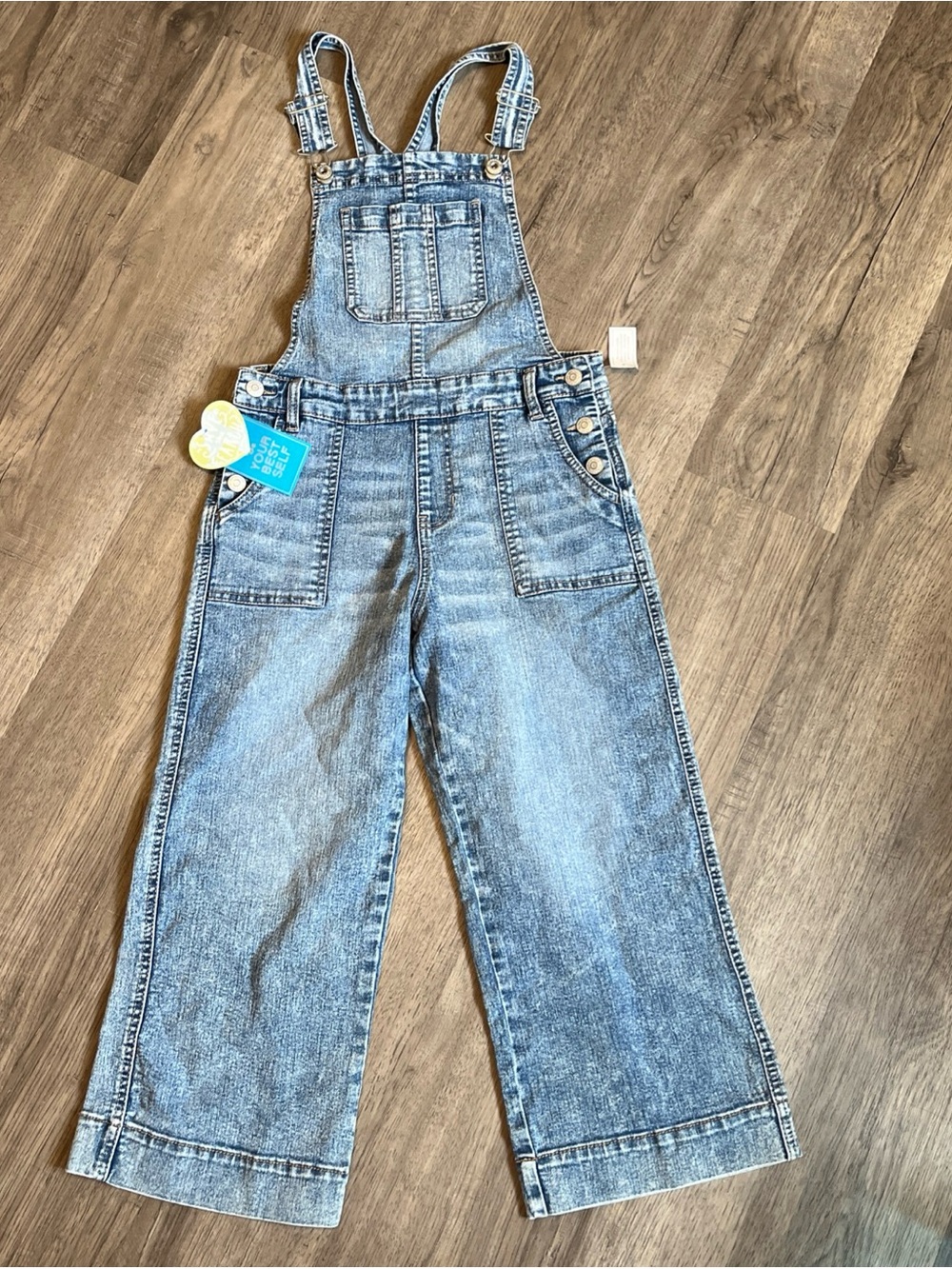 Girls Denim Overalls - Blue Wash L